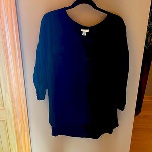 Button down cuffed sleeve tunic